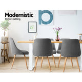 Artiss Dining Chairs Set of 2 Fabric Wooden Grey - 45-Degree Angle