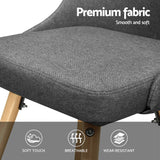 Artiss Dining Chairs Set of 4 Fabric Wooden Grey - Rear View