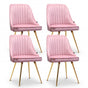 Artiss Dining Chairs Set of 4 Velvet Channel Tufted Pink