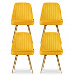 Artiss Dining Chairs Set of 4 Velvet Channel Tufted Yellow