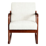 Artiss Rocking Armchair Nursing Chair Corduroy Beige - Side View