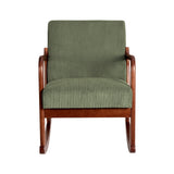 Artiss Rocking Armchair Nursing Chair Corduroy Green - Side View