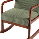 Artiss Rocking Armchair Nursing Chair Corduroy Green - 45-Degree Angle