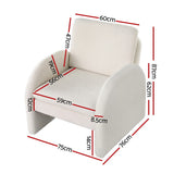Artiss Armchair Accent Chair Lounge Tub Sofa Couch Curved Arm Seat Boucle White