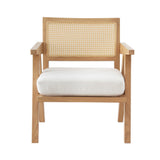Artiss Armchair Accent Chair Lounge Rattan Velvet Pine - Side View
