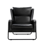 Artiss Armchair Accent Chair PU Leather Wingback Black - Side View