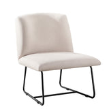 Artiss Accent Chair Armless Armchair Sled Cross Leg Beige - Close-Up Angle