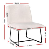 Artiss Accent Chair Armless Armchair Sled Cross Leg Beige - Front View