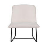 Artiss Accent Chair Armless Armchair Sled Cross Leg Beige - Side View