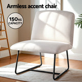 Artiss Accent Chair Armless Armchair Sled Cross Leg Beige - Top-Down View