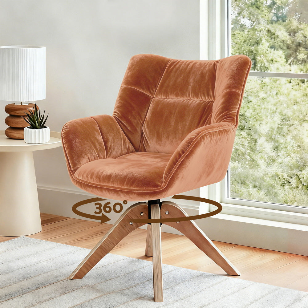 Artiss Swivel Chair Armchair Nursing Velvet Brown