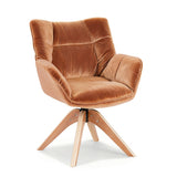 Artiss Swivel Chair Armchair Nursing Velvet Brown - Side View