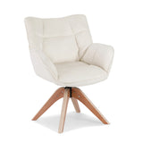 Artiss Swivel Chair Armchair Nursing Velvet White - Side View