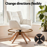 Artiss Swivel Chair Armchair Nursing Velvet White - Top-Down View