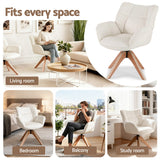 Artiss Swivel Chair Armchair Nursing Velvet White - Rear View