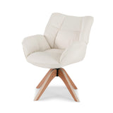 Artiss Swivel Chair Armchair Nursing Velvet White - Close-Up Angle