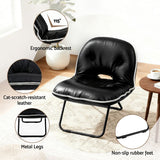 Artiss Foldable Chair 2-In-1 Armchair Lounge Chair Portable Black - Side View