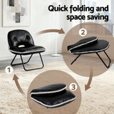 Artiss Foldable Chair 2-In-1 Armchair Lounge Chair Portable Black - Top-Down View