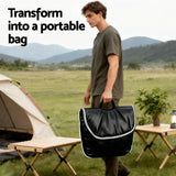 Artiss Foldable Chair 2-In-1 Armchair Lounge Chair Portable Black - Close-Up Angle