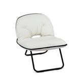 Artiss Foldable Chair 2-In-1 Armchair Lounge Chair Portable White - Front View