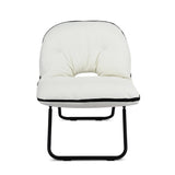 Artiss Foldable Chair 2-In-1 Armchair Lounge Chair Portable White - Top-Down View