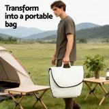 Artiss Foldable Chair 2-In-1 Armchair Lounge Chair Portable White - Close-Up Angle