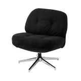 Artiss Swivel Chair Nursing Armchair Lounge Corduroy Steel Star Base Black - Front View
