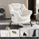 Artiss Armchair Accent Chair Ottoman Lounge Footrest Velvet White - Top-Down View