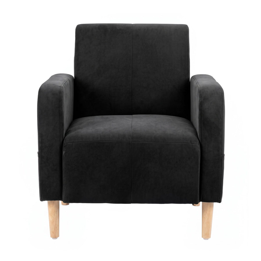 Artiss Reclining Armchair Velvet Sofa Bed Daybed Chair Single Chair Black
