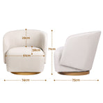 Artiss Swivel Armchair 360° Curved Accent Chair Linen Fabric Beige