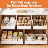 Artiss 2 Pack Pull Out Drawers for Cabinets Expandable Cabinet Organizer White - 45-Degree Angle