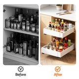 Artiss 2 Pack Pull Out Drawers for Cabinets Expandable Cabinet Organizer White - Close-Up Angle