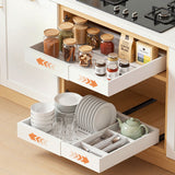 Artiss 2 Pack Pull Out Drawers for Cabinets Expandable Cabinet Organizer White - Low Angle