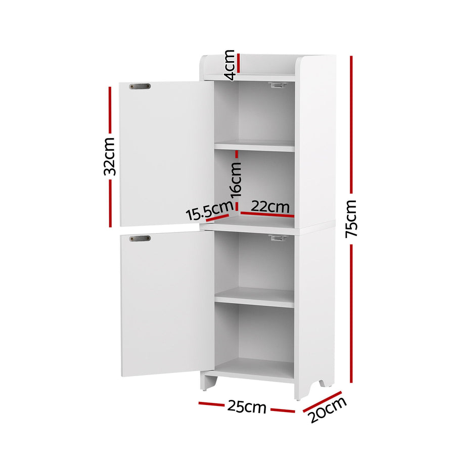 Artiss Bathroom Storage Cabinet 2-Tier Slim Toilet Organizer Adjustable White, Adjustable