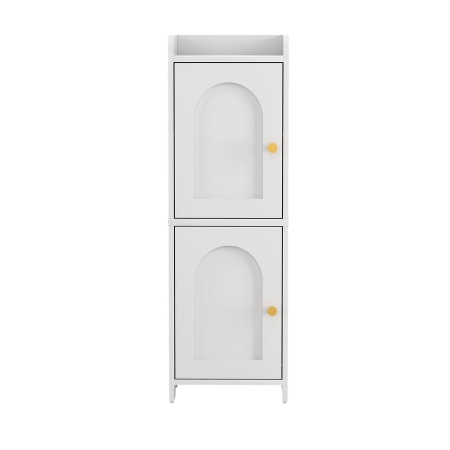 Artiss Bathroom Storage Cabinet 2-Tier Slim Toilet Organizer Adjustable White, image 4
