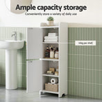 Artiss Bathroom Storage Cabinet 2-Tier Slim Toilet Organizer Adjustable White, image 5