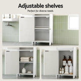 Artiss Bathroom Storage Cabinet 2-Tier Slim Toilet Organizer Adjustable White - Rear View