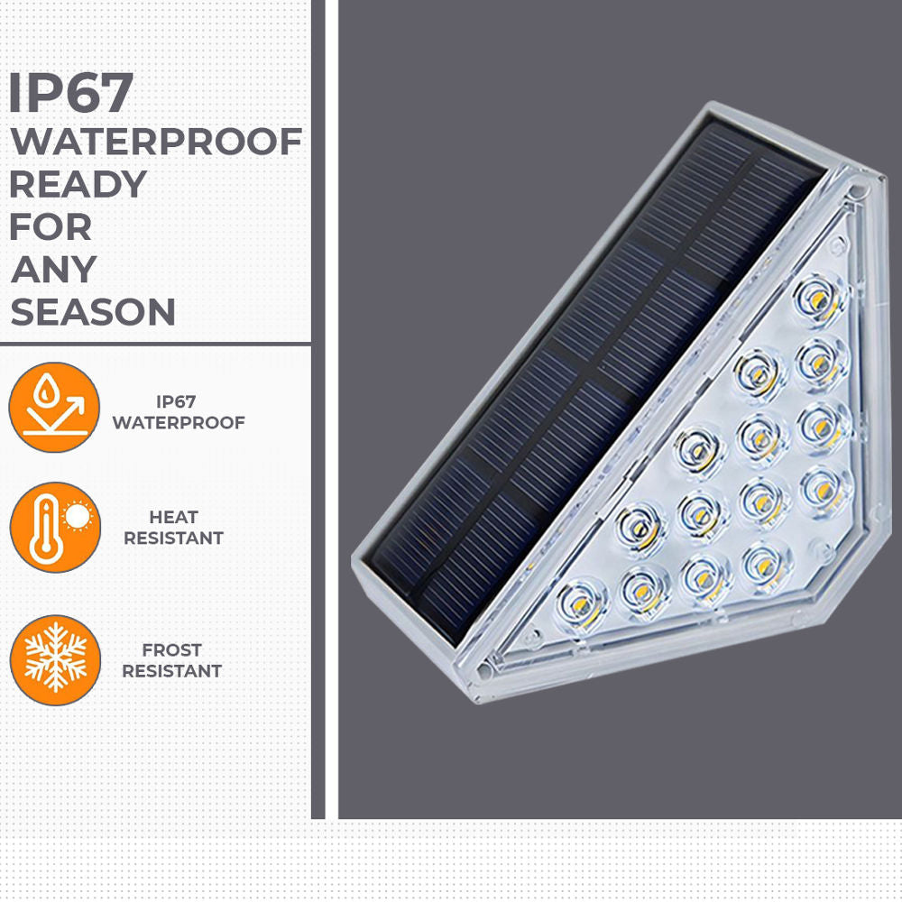 Dimnezz Solar Warm White Triangle Step Lights