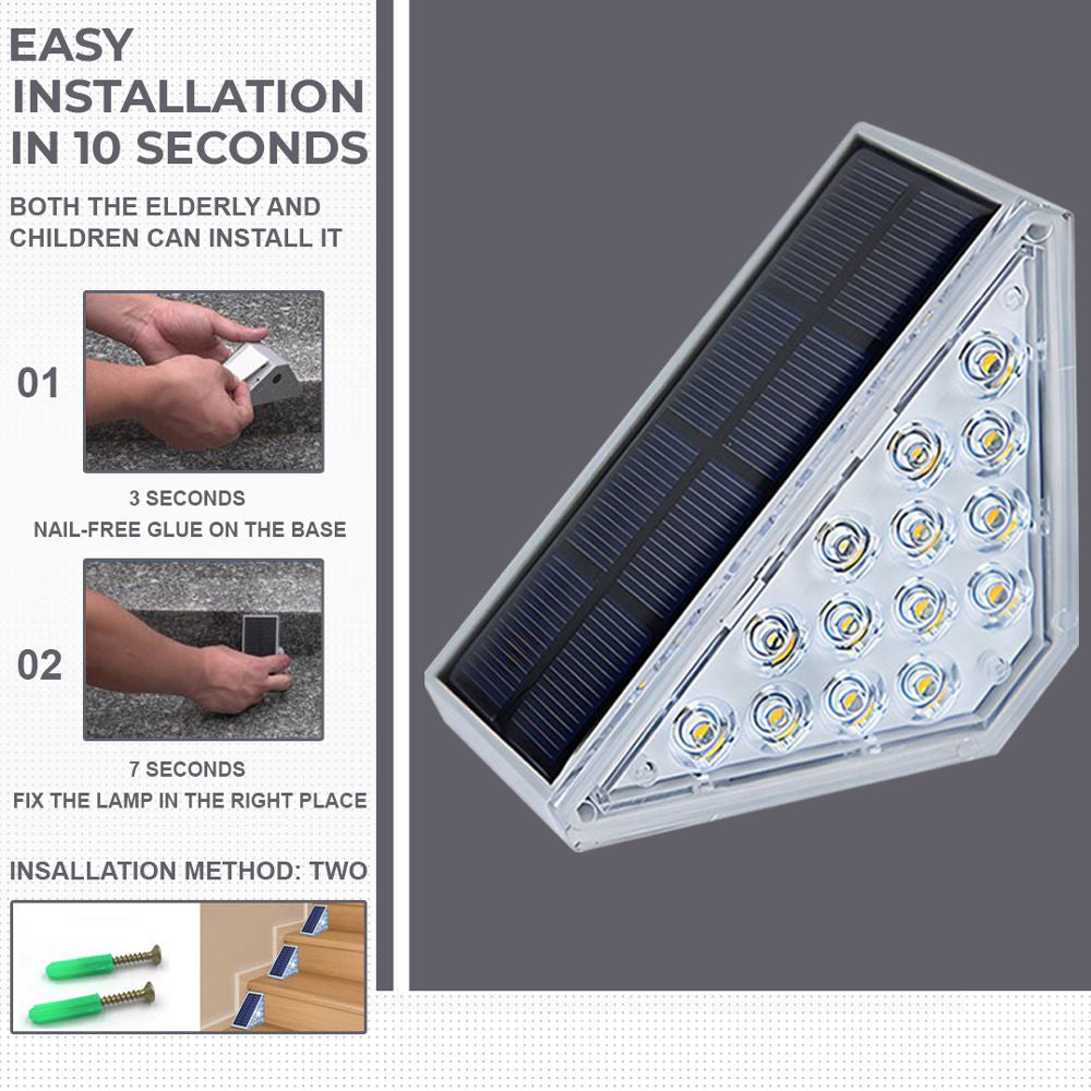 Dimnezz Solar Warm White Triangle Step Lights
