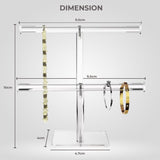 Fashyni Acrylic Jewelry Necklace and Bracelet Stand Organizer - Top-Down View
