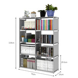 Hivvago 8 Grid Storage Rack Bookshelf Organizer Lightweight Durable Shelf - Side View