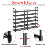 Hivvago 6 Tiers Shoe Rack Storage Organizer Shelf Adjustable Space Saver - Side View