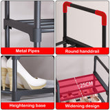 Hivvago 6 Tiers Shoe Rack Storage Organizer Shelf Adjustable Space Saver - Rear View