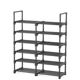 Hivvago 6 Tiers Shoe Rack Storage Organizer Shelf Adjustable Space Saver - Close-Up Angle