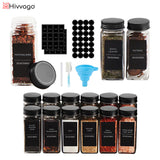 Hivvago 24-Pack 120ml Glass Spice Jars ??Airtight Storage with Lids & Labels
