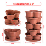 Hivvago 5-Tier Vertical Garden Planter – Stackable Indoor/Outdoor Pot with Base - Side View