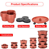 Hivvago 5-Tier Vertical Garden Planter – Stackable Indoor/Outdoor Pot with Base - 45-Degree Angle