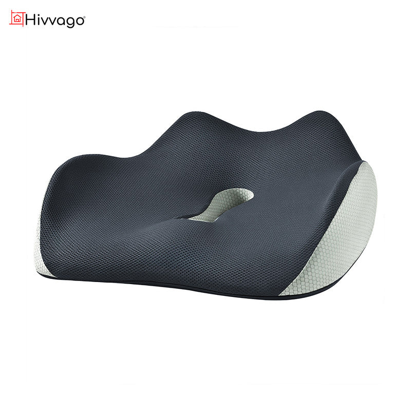 Hivvago Memory Foam Seat Cushion ??Ergonomic Support for Office, Car & Home, Grey
