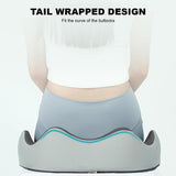 Hivvago Memory Foam Seat Cushion ??Ergonomic Support for Office, Car & Home, Grey - Rear View