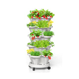 Hivvago 5-Tier Vertical Garden Planter – Stackable Indoor/Outdoor Pot with Wheel Base - Front View